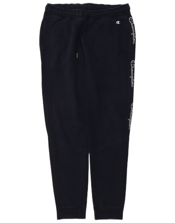 Champion Mens Graphic Tracksuit Trousers Joggers Medium  Navy Blue Cotton