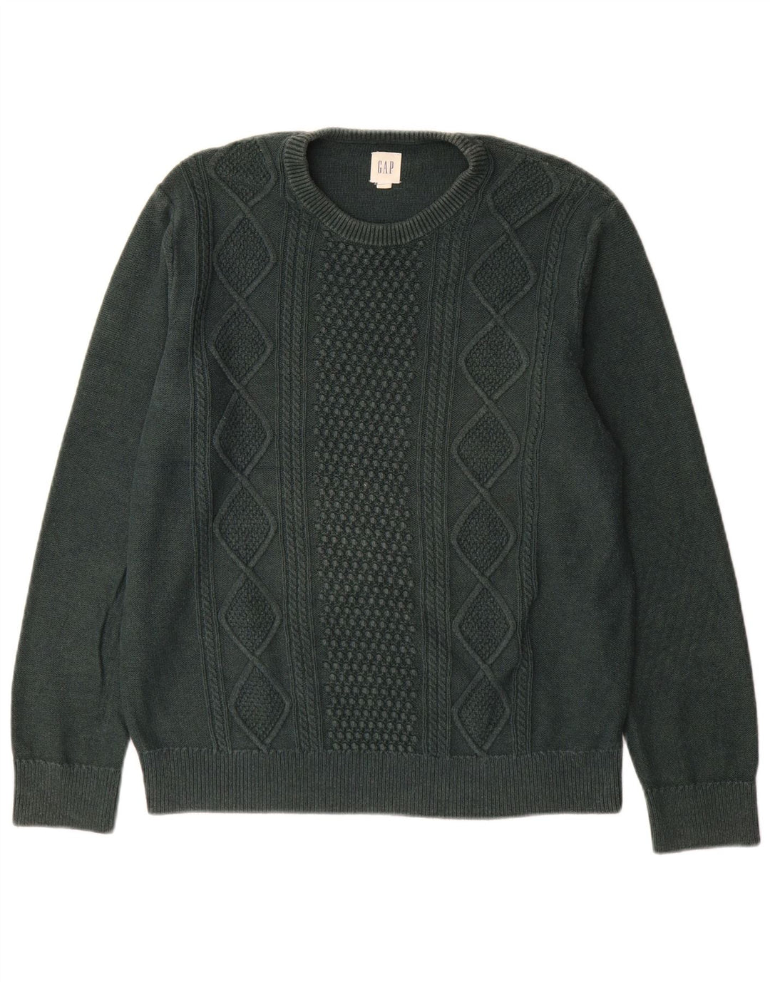 Gap Herre Crew Neck Jumper Sweater Stor grøn bomuld
