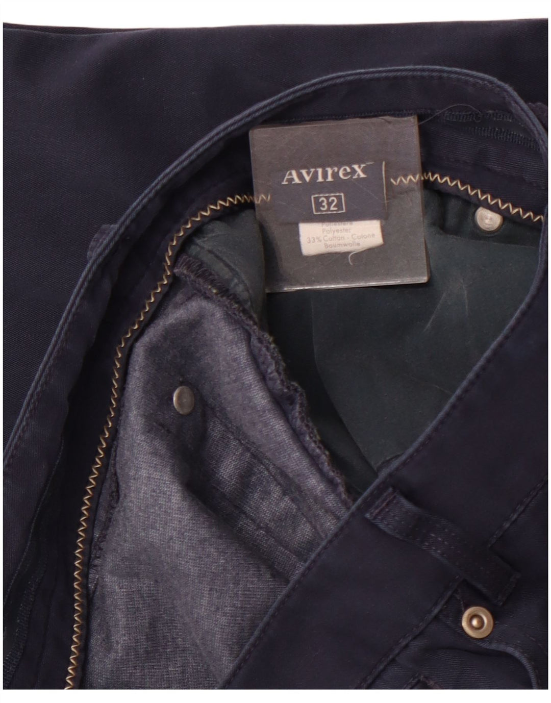 AVIREX Straight Casual bukser til mænd W32 L27 Marineblå polyester