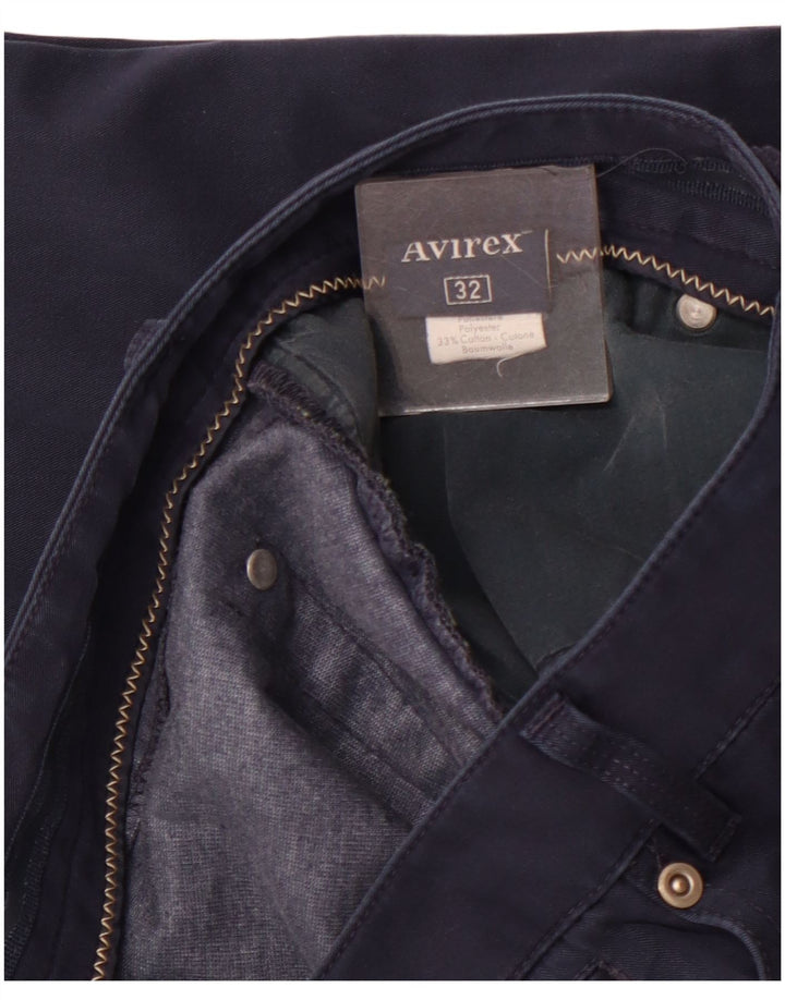 AVIREX Straight Casual bukser til mænd W32 L27 Marineblå polyester