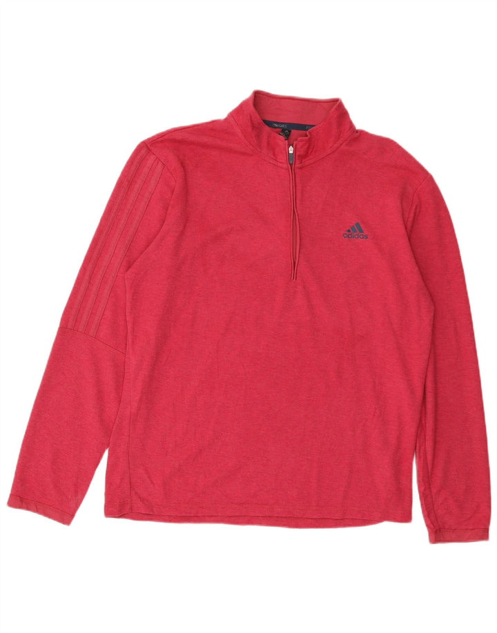 ADIDAS Pullover med lynlås til mænd, træningsdragt Top Medium Pink Bomuld