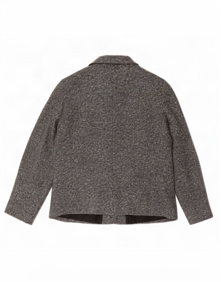 Luisa Spagnoli Dame 5-knaps blazerjakke IT 50 XL Grå Flecked Uld