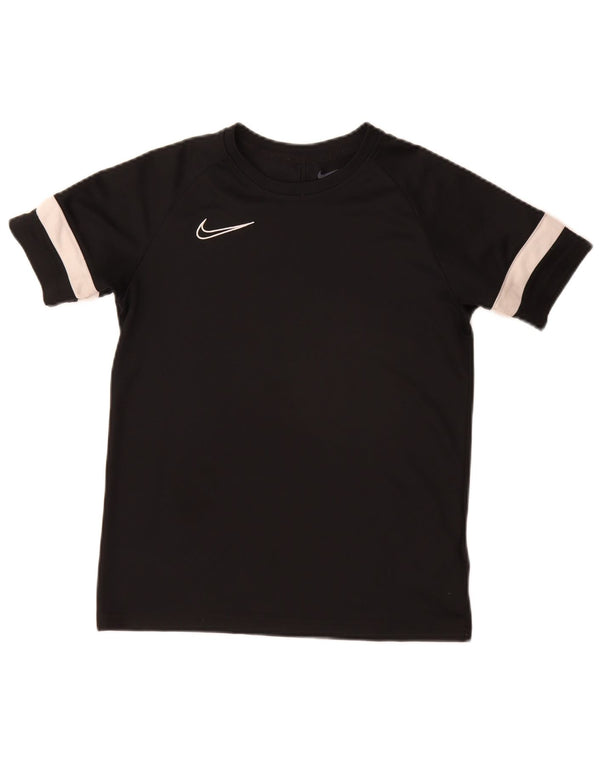 Nike Boys Dri Fit T-Shirt Top 12-13 år Stor Sort Colourblock Polyester