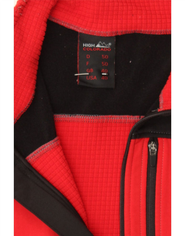 HIGH COLORADO Mens Zip Neck Top Long Sleeve UK 40 Medium Red Colourblock Vintage High Colorado and Second-Hand High Colorado from Messina Hembry 
