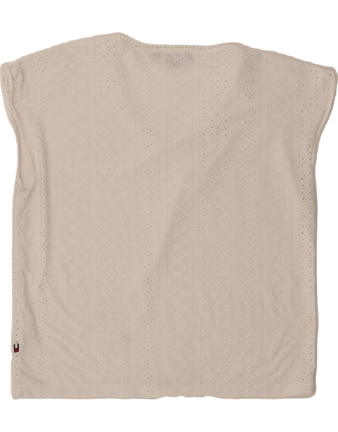 TOMMY HILFIGER Womens Sleeveless Blouse Top UK 12 Medium White Polyester Vintage Tommy Hilfiger and Second-Hand Tommy Hilfiger from Messina Hembry 