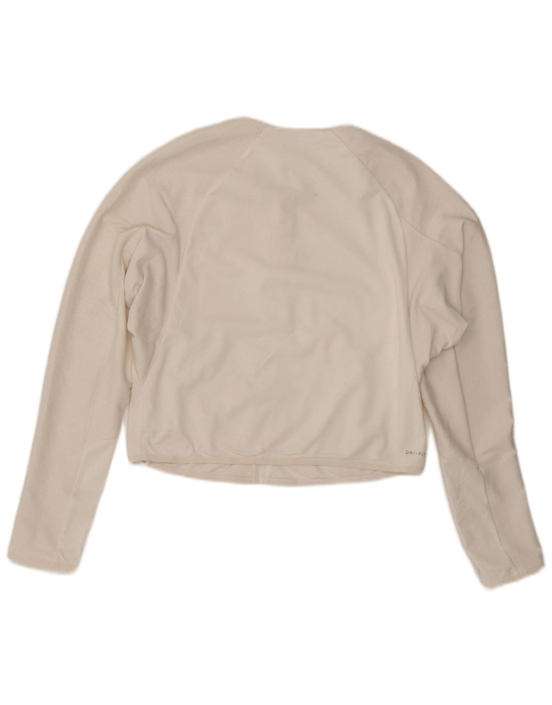 Nike Dame Dri Fit Crop Træningsdragt Topjakke UK 16 Stor hvid polyester