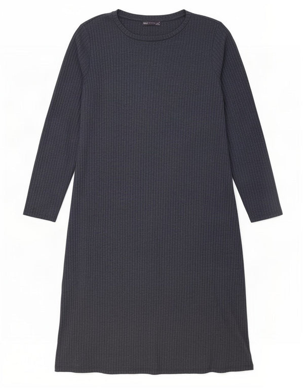 Marks & Spencer Dame Langærmet Maxikjole UK 22 3XL Navy Blue Polyester