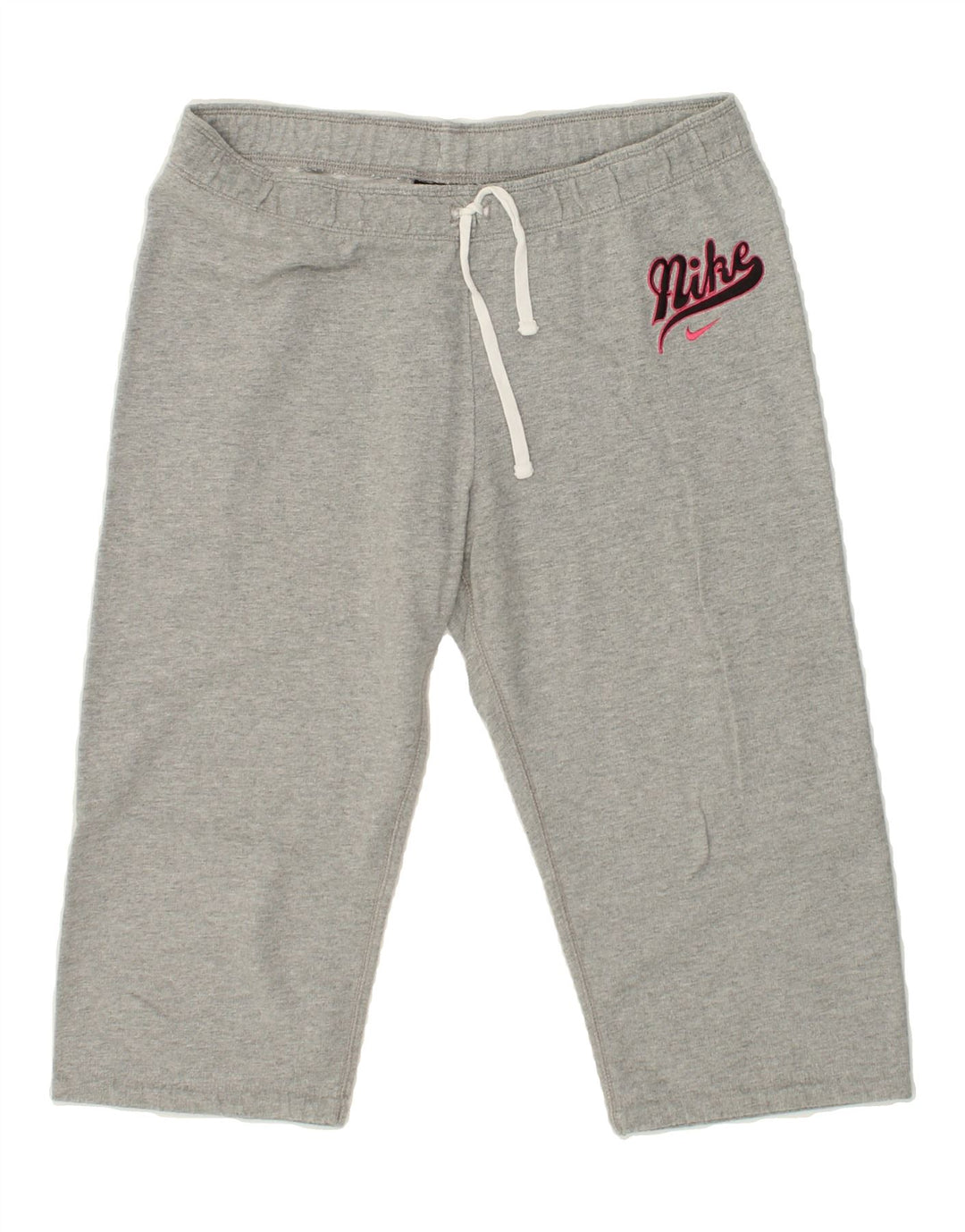 NIKE Womens Sport Shorts UK 12 Medium Grey Cotton | Vintage Nike | Thrift | Second-Hand Nike | Used Clothing | Messina Hembry 