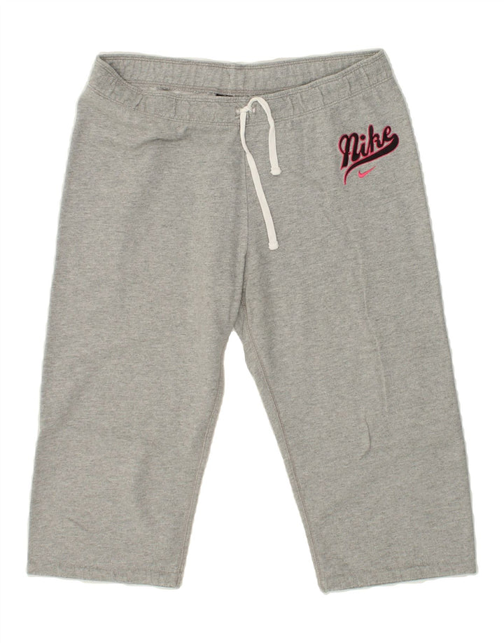 NIKE Womens Sport Shorts UK 12 Medium Grey Cotton | Vintage Nike | Thrift | Second-Hand Nike | Used Clothing | Messina Hembry 