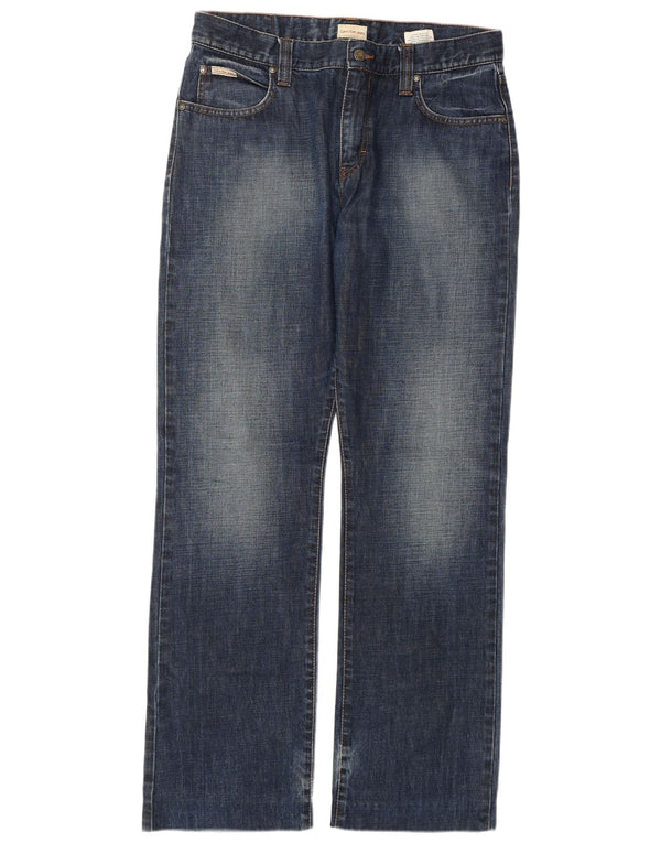 CALVIN KLEIN Straight jeans til mænd W34 L32 Blå Bomuld