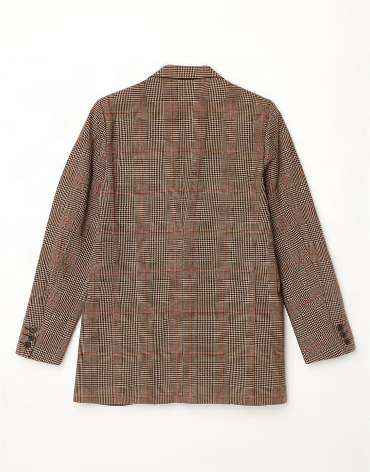 Vintage herre 3-knaps blazerjakke UK 38 Medium Brown Houndstooth