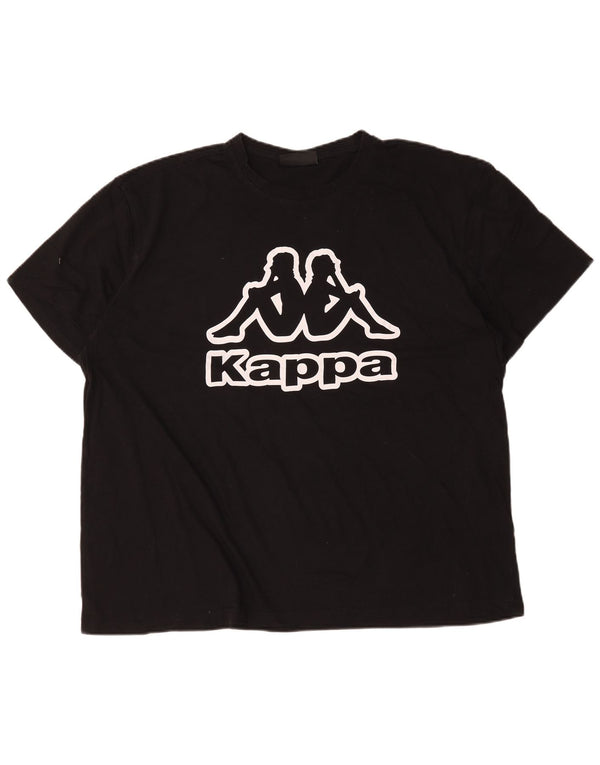 Kappa Herre Grafisk T-Shirt Top 4XL Sort Bomuld