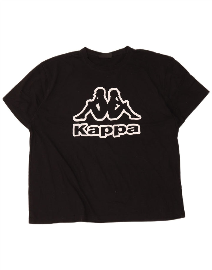 Kappa Herre Grafisk T-Shirt Top 4XL Sort Bomuld