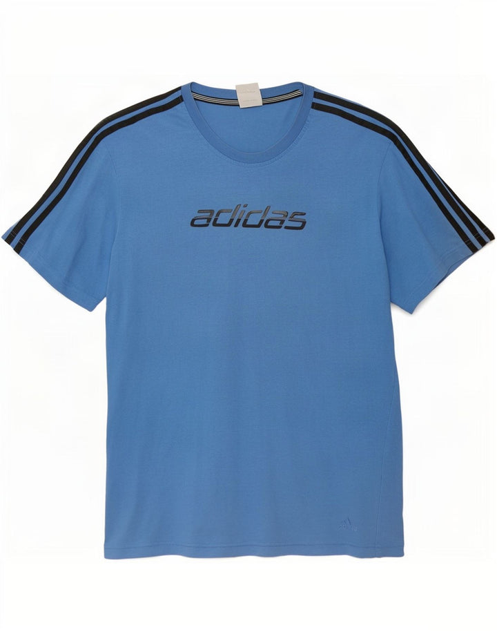 Adidas Herre Grafisk T-Shirt Top Stor Blå Bomuld