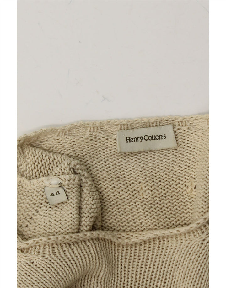 HENRY COTTONS Womens Crew Neck Jumper Sweater IT 44 Medium Beige