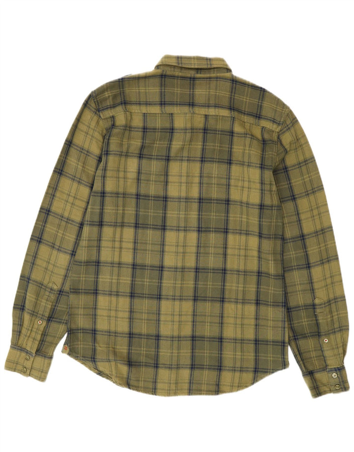 Benetton Herre Flanelskjorte Medium Khaki Ternet Bomuld