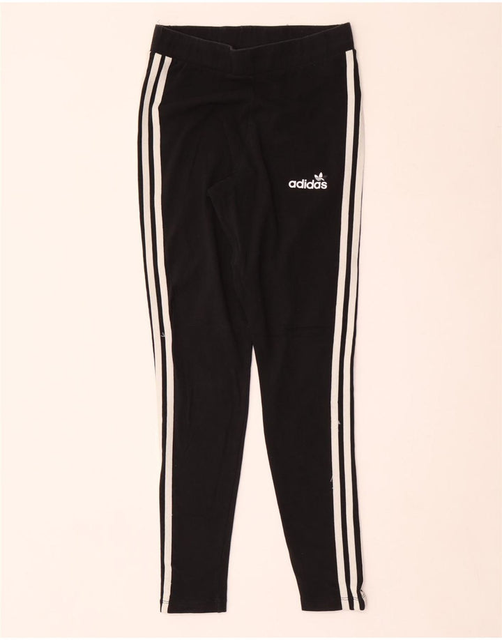 Adidas Dame Leggings UK 12 Medium Sort Bomuld