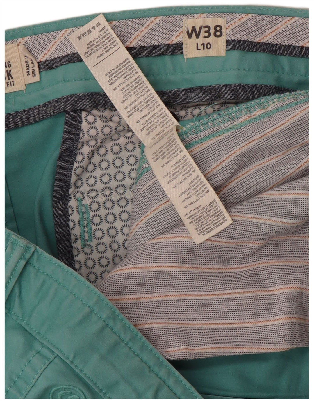 FAT FACE Chino Shorts til mænd W38 XL turkis bomuld