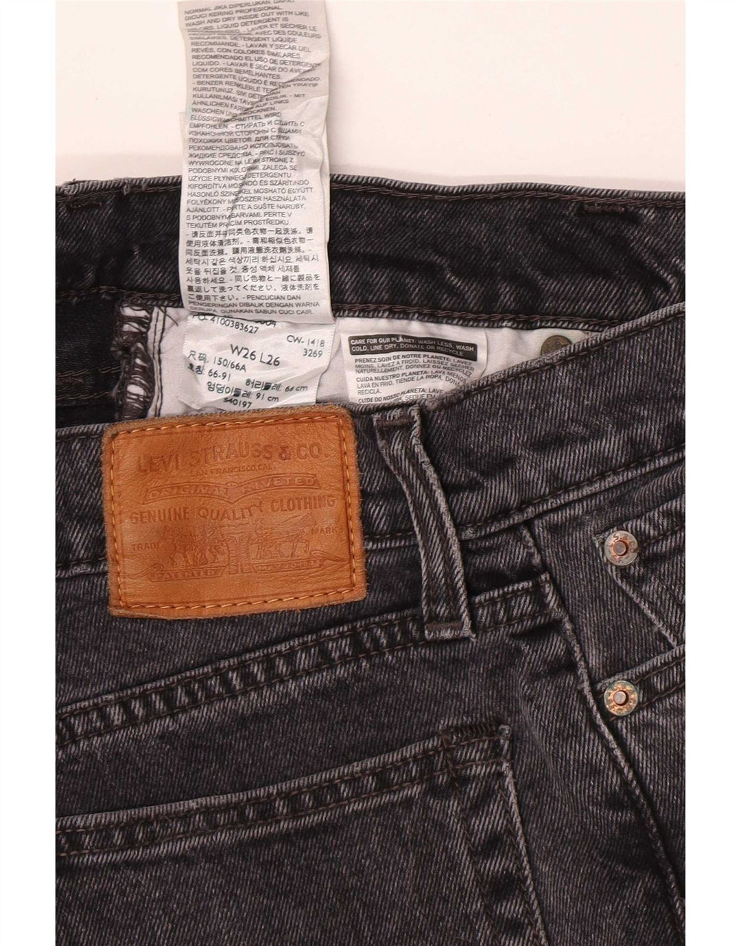 Levi's Dame Wedgie Straight Jeans W26 L26 Grå Bomuld