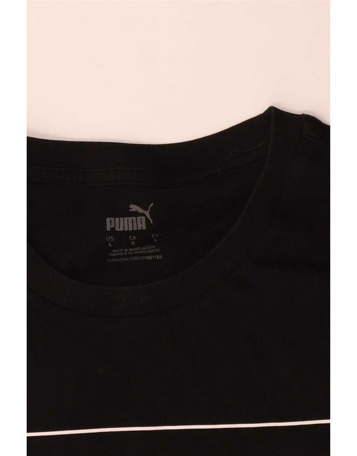 Puma Herre Grafisk T-Shirt Top Stor Sort Bomuld