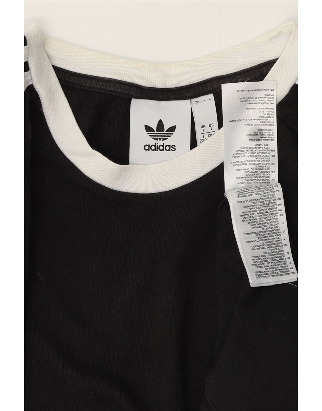 ADIDAS Herre T-Shirt Top Stor Sort Bomuld