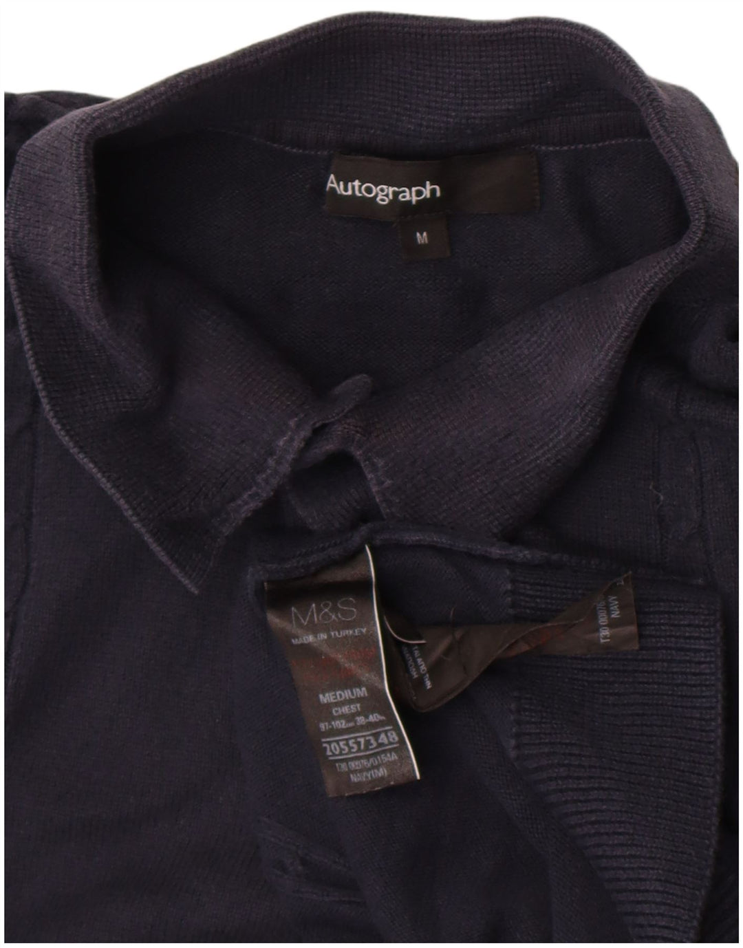 Marks & Spencer Herre Autograph Polo Neck Jumper Sweater Medium Navy Blue