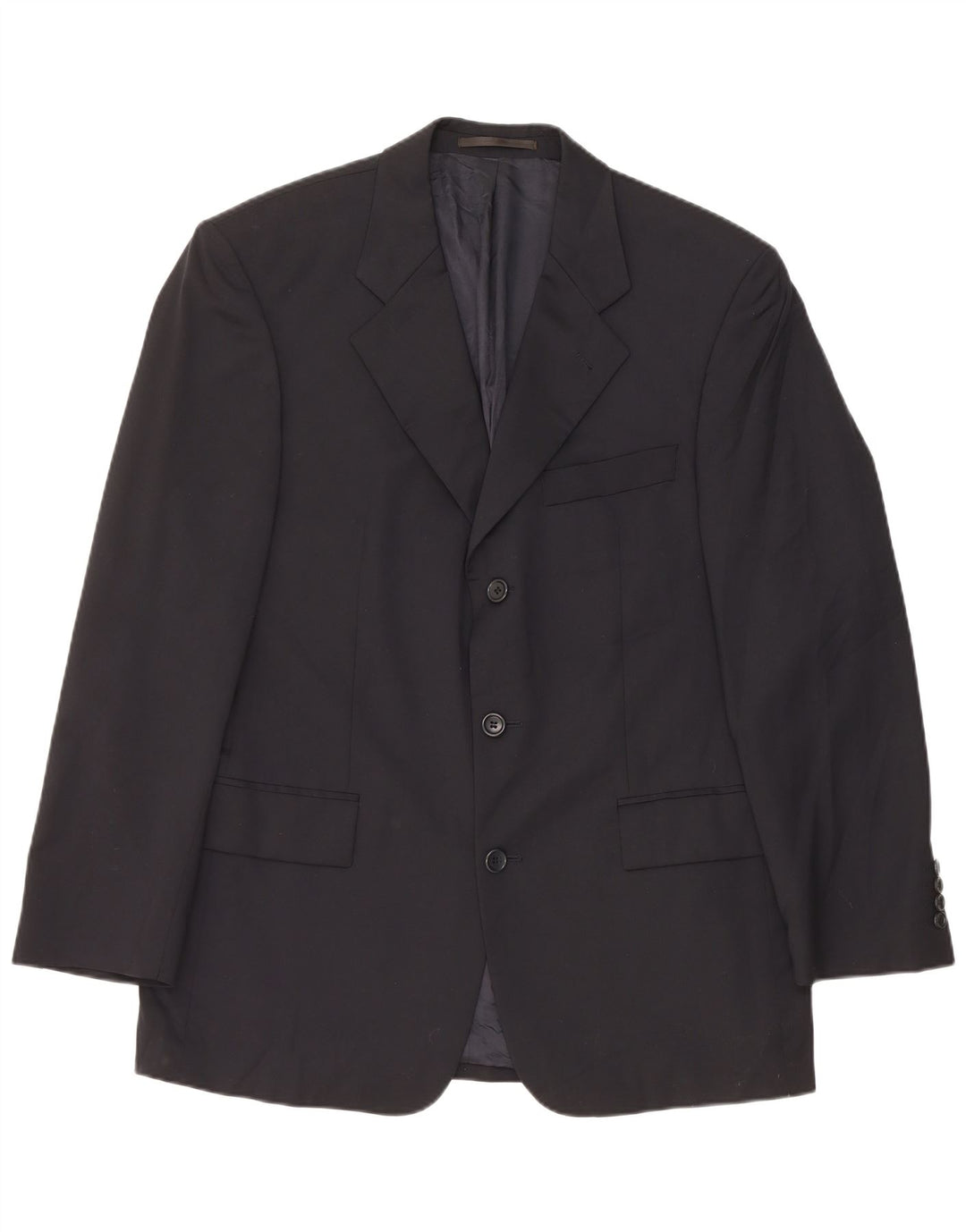 Hugo Boss Herre 3-knaps blazerjakke EU 50 Large Navy Blue Virgin Wool