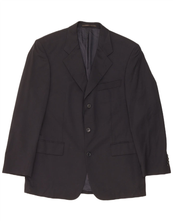 Hugo Boss Herre 3-knaps blazerjakke EU 50 Large Navy Blue Virgin Wool