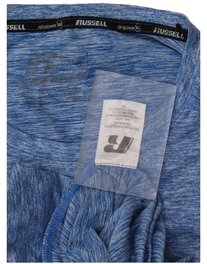 Russell Athletic Herre T-Shirt Top 2XL Blå Flecked Polyester