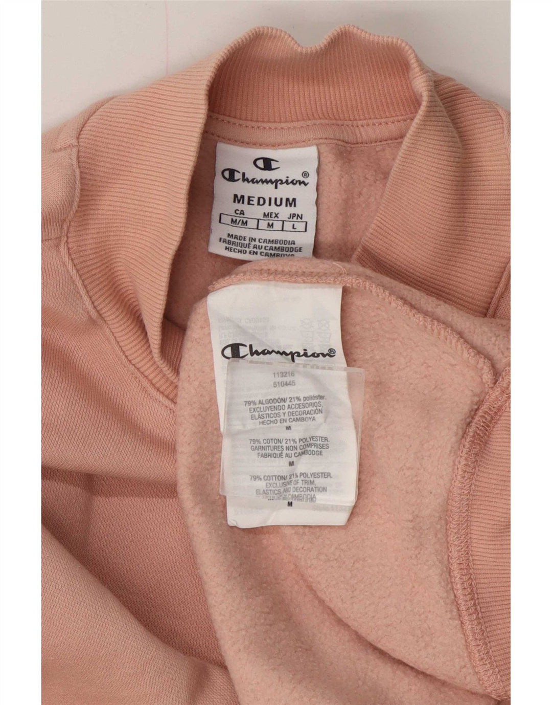 Champion Womens Oversized Sweatshirt Jumper UK 14 Medium Pink Bomuld