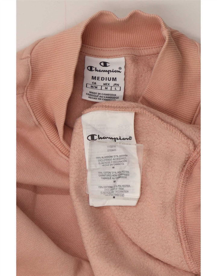 Champion Womens Oversized Sweatshirt Jumper UK 14 Medium Pink Bomuld