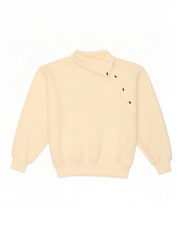 Vintage Dame Shawl Neck Jumper Sweater UK 10 Small Beige