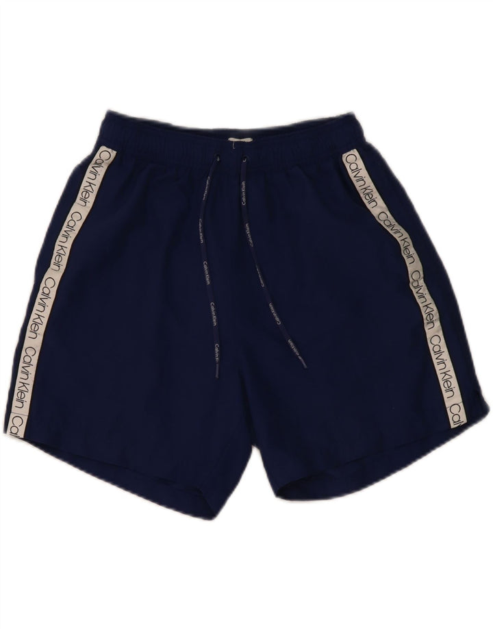Calvin Klein Herre grafiske svømmeshorts Medium Navy Blue Colourblock