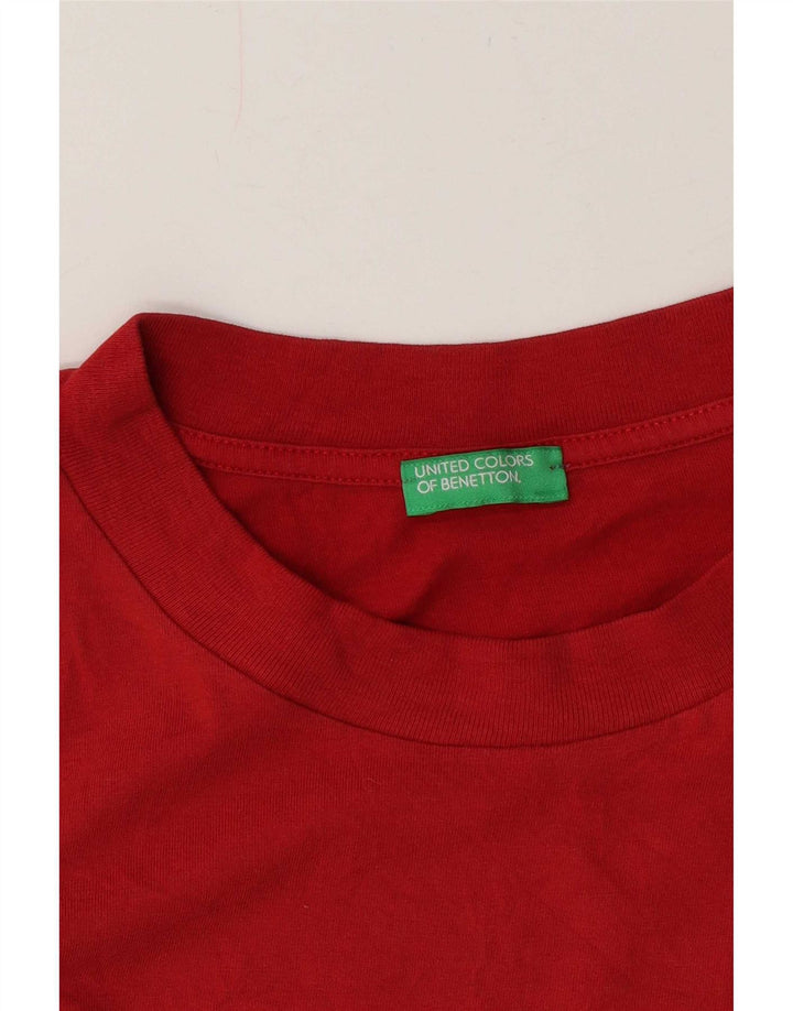 Benetton Dame Top 3/4 ærmer UK 14 Medium Rød