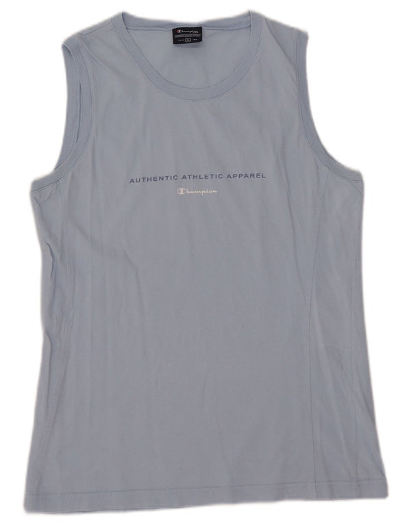 Champion Kvinder Grafisk Vest Top UK 18 XL Blå Bomuld