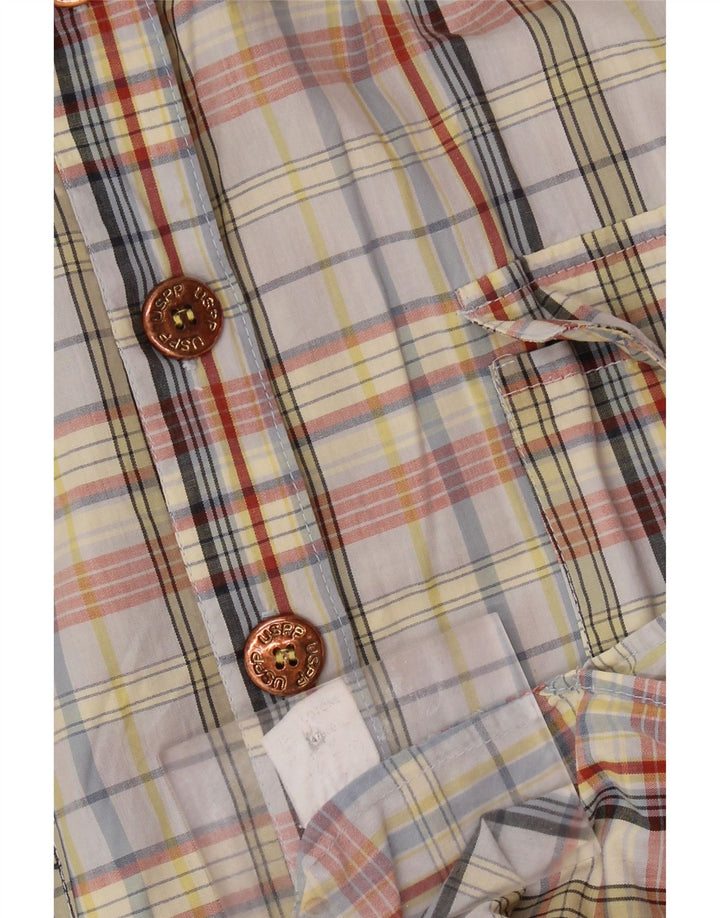 Vintage dameskjortekjole UK 14 Medium Flerfarvet ternet bomuld