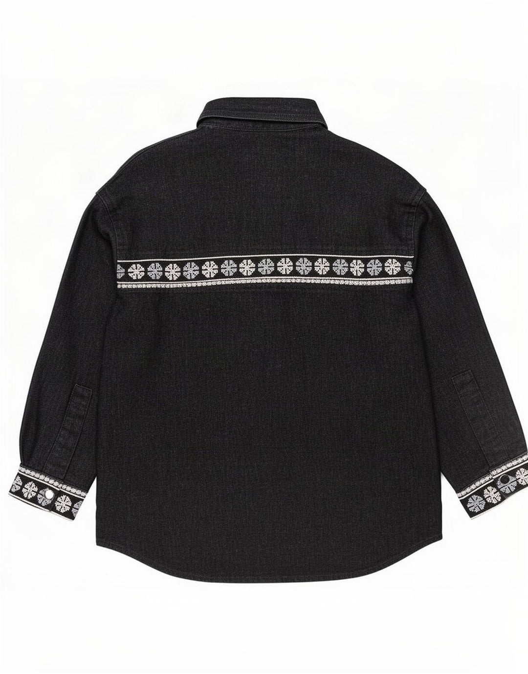 Zara Dame Oversized Shirt UK 14 Medium Sort Geometrisk Bomuld