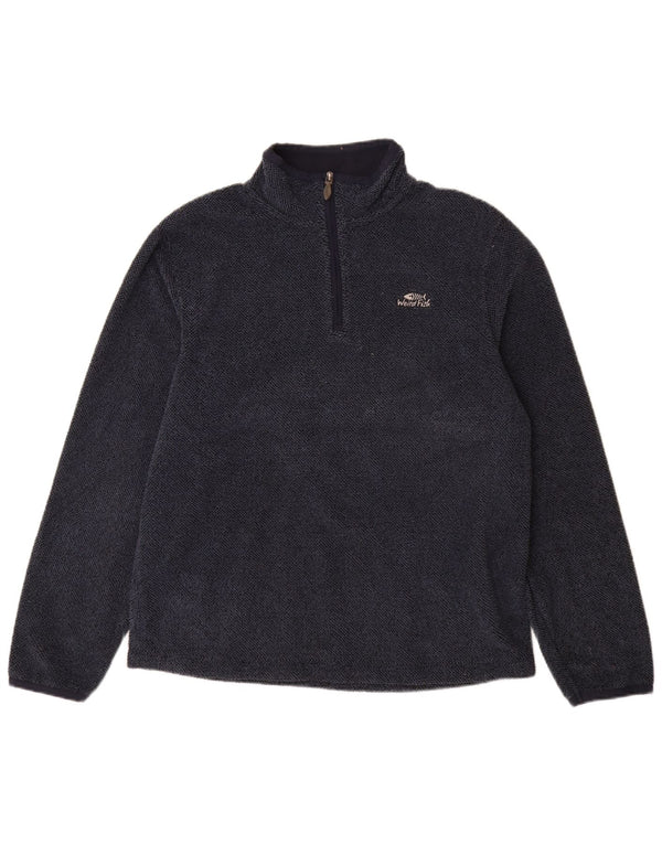 Weird Fish Herre 1/4 Zip Neck Fleece Jumper Large Navy Blue Polyester