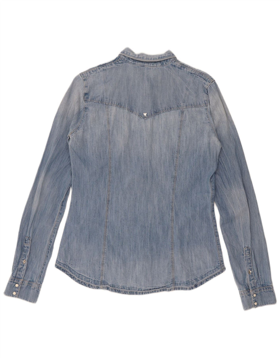 Guess Dame Denim Shirt UK 8 Small Blue Cotton