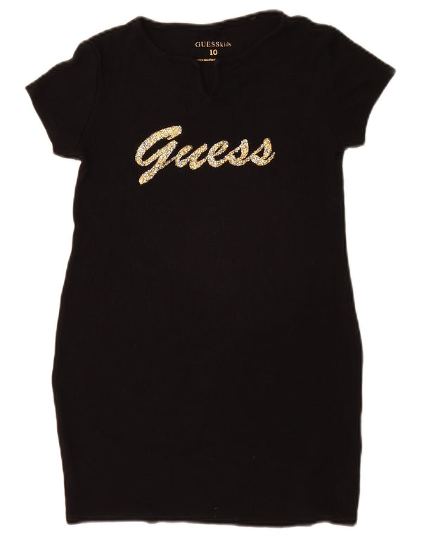 Guess piger grafisk t-shirt kjole 9-10 år sort viskose