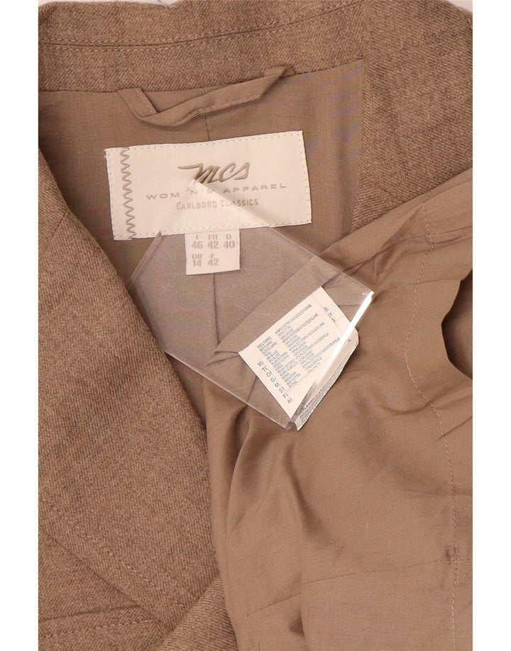 Marlboro Classics Dame 3-knaps blazerjakke UK 14 Stor brun polyester