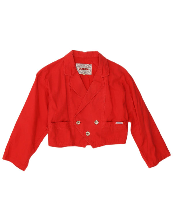 Carrera Dame Crop Double Breasted Blazer Jacket UK 10 Small Red