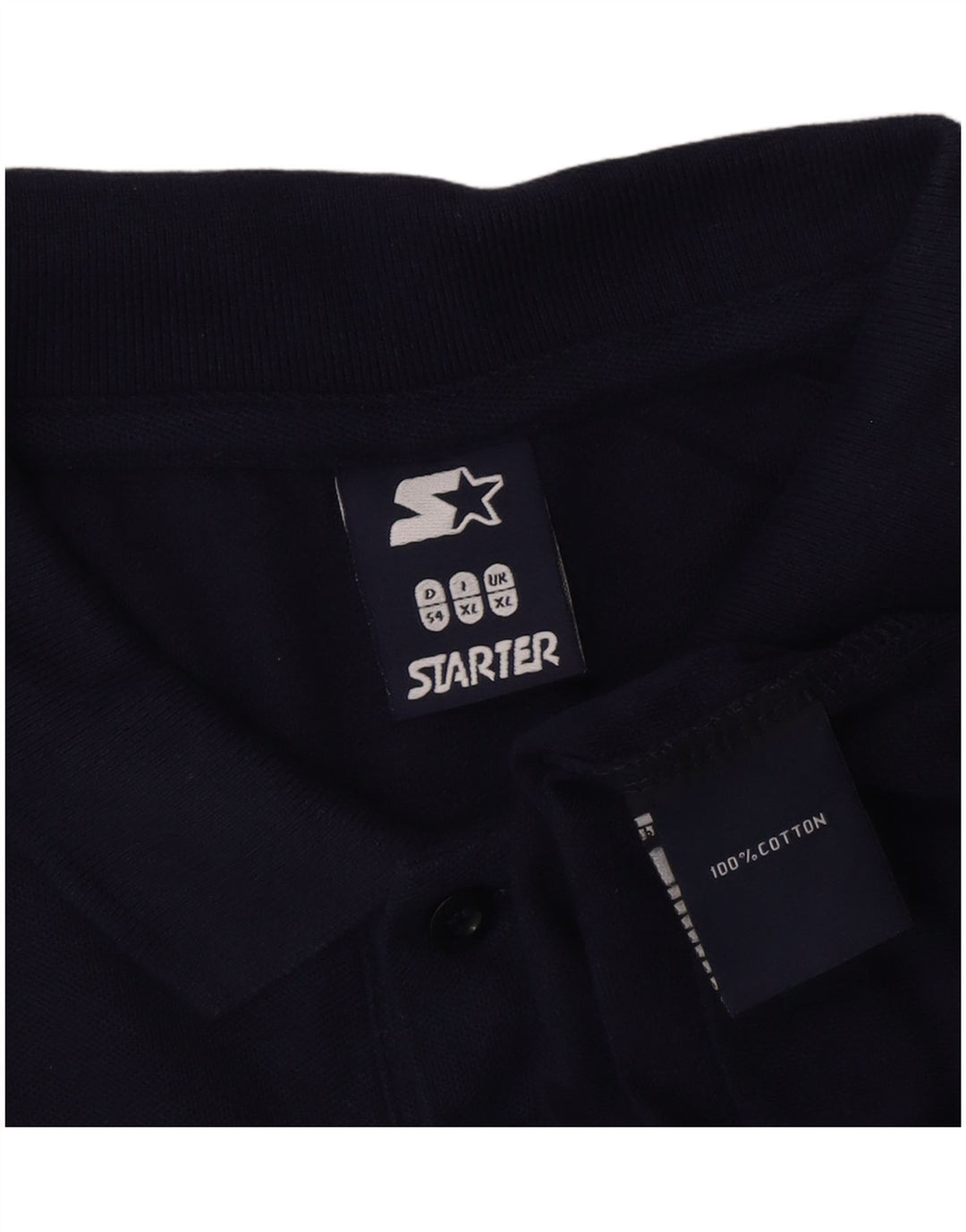STARTER Mens Polo Shirt XL Navy Blue Cotton