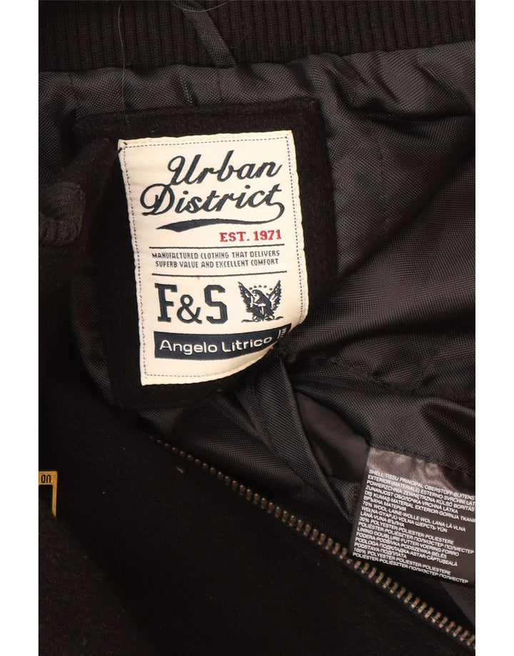 ANGELO LITRICO Herre Military Bomber Jacket UK 42 XL Sort Uld