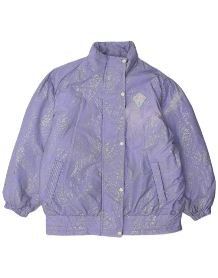 Brugi Dame Oversized Skijakke Størrelse 48 Lilla Paisley Polyamid