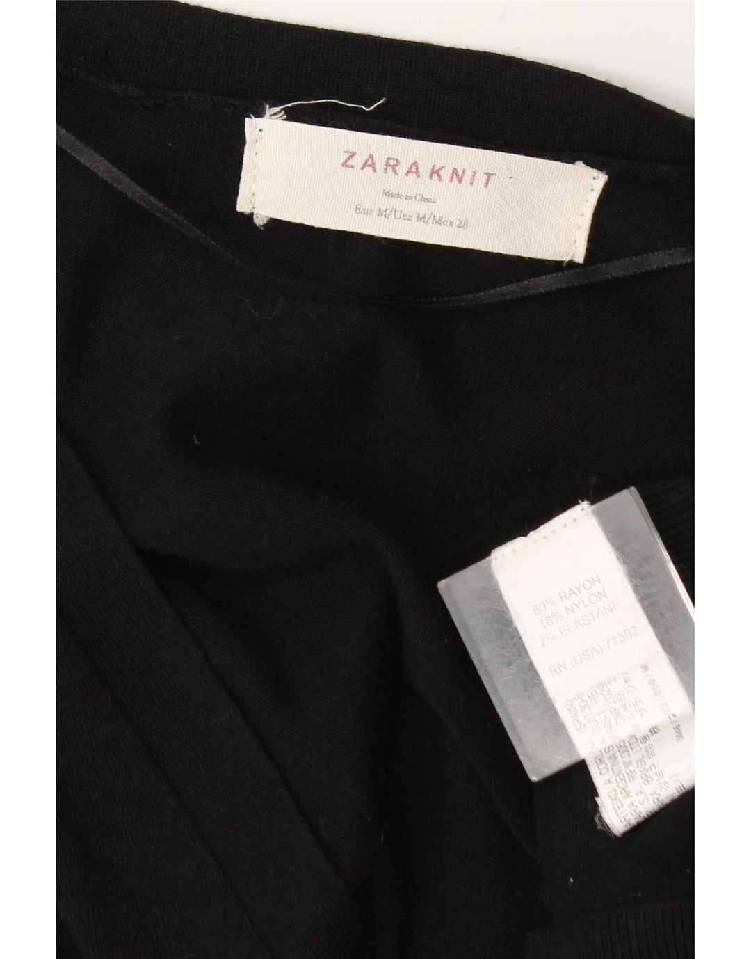 Zara Dame Cardigan Sweater UK 14 Medium Black Rayon