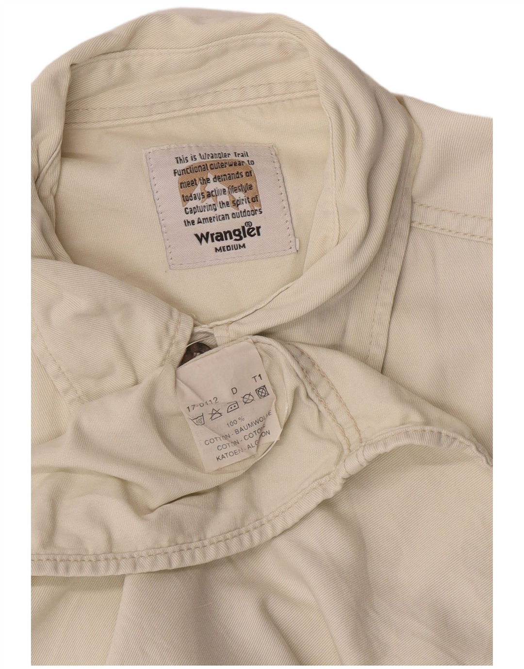 Wrangler Herre Kortærmet Military Shirt Medium Off White Bomuld