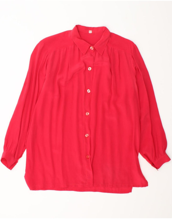 VINTAGE Womens Shirt Blouse UK 14 Large Red Vintage Vintage and Second-Hand Vintage from Messina Hembry 