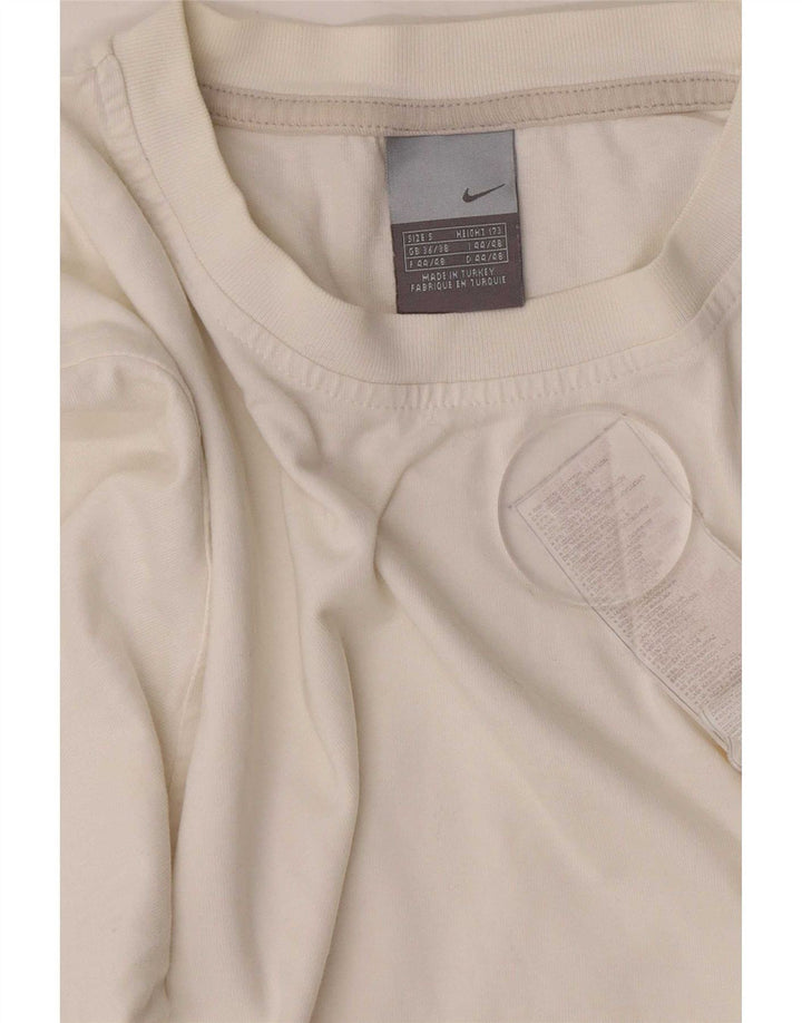 Nike Herre Top Langærmet UK 36/38 Lille hvid Bomuld