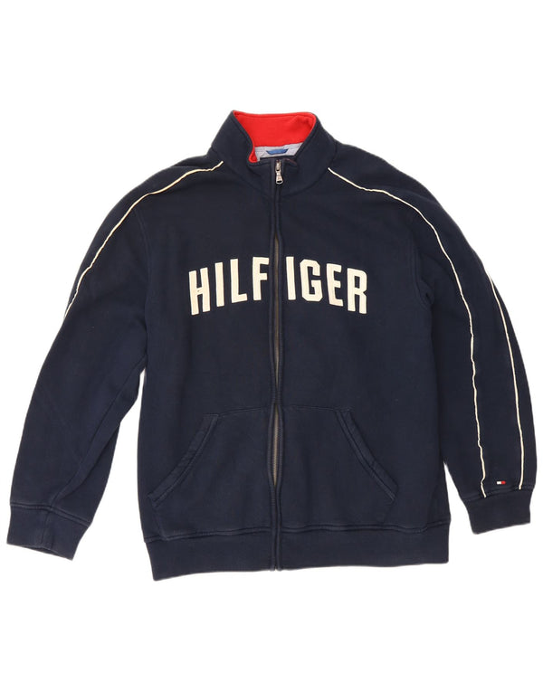 Tommy Hilfiger Herre grafisk træningsdragt topjakke XL marineblå bomuld
